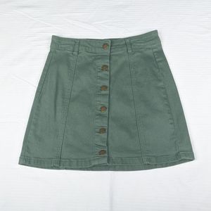 High waisted army green denim skirt from Forever 21